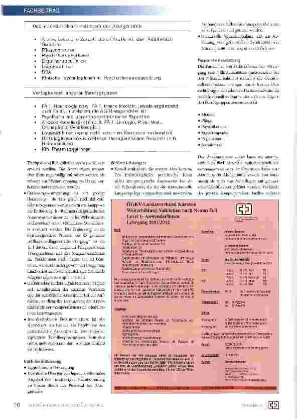 Vorschauseite 5: Die Akutgeriatrie - die optimale Krankenhausstruktur für betagte multimorbide Patientinnen