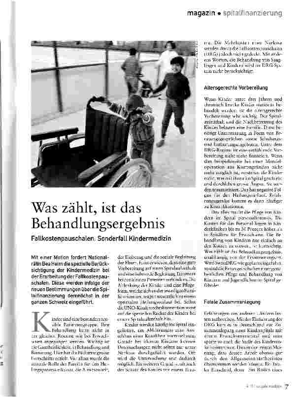 Vorschauseite 1: Was zählt, ist das Behandlungsergebnis