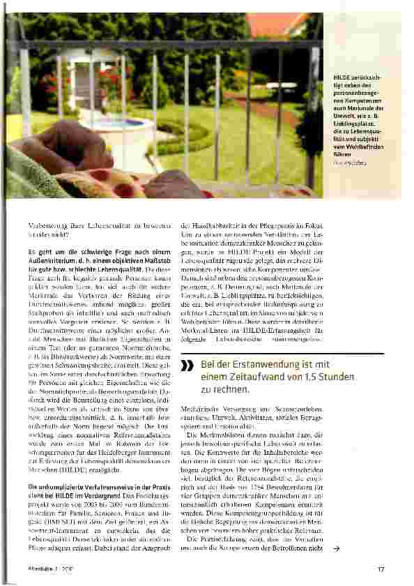 Vorschauseite 2: HILDE bewertet Lebensqualität bei Demenz individuel