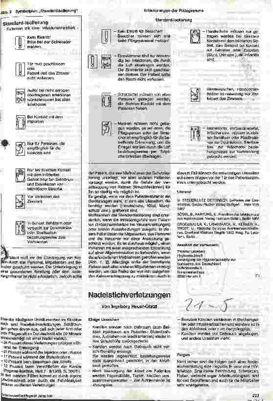 Vorschauseite 2: Schutzmaßnahmen zur Isolierung infektiös erkrankter Patienten - Hygieneund Desinfektionspläne - 2. Folge: Standardisolierung