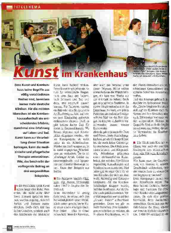 Vorschauseite 1: Kunst im Krankenhaus