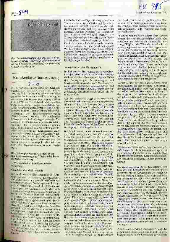 Vorschauseite 1: Krankenhausfinanzierung