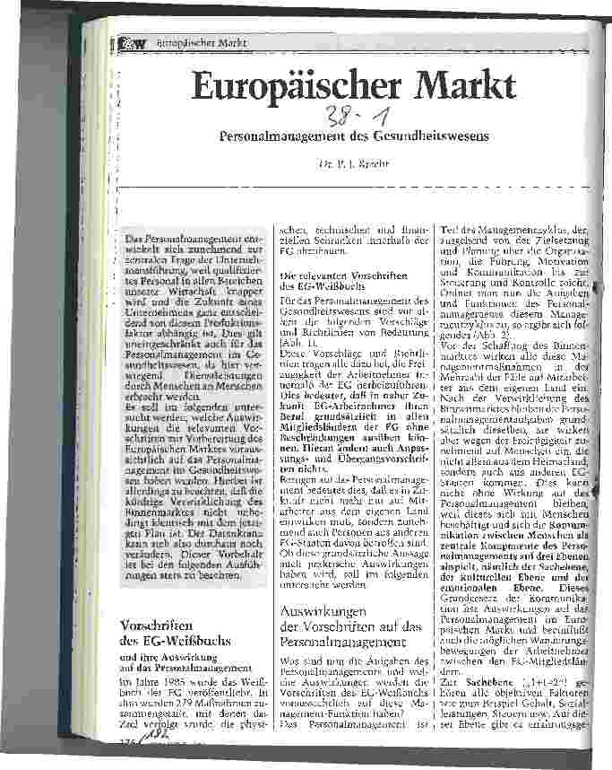 Vorschauseite 1: Europäischer Markt Personalmanagement des Gesundheitswesens