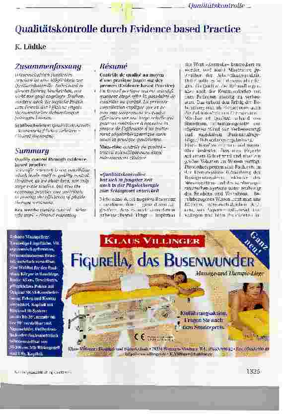 Vorschauseite 1: Qualitätskontrolle durch Evidence based Practice