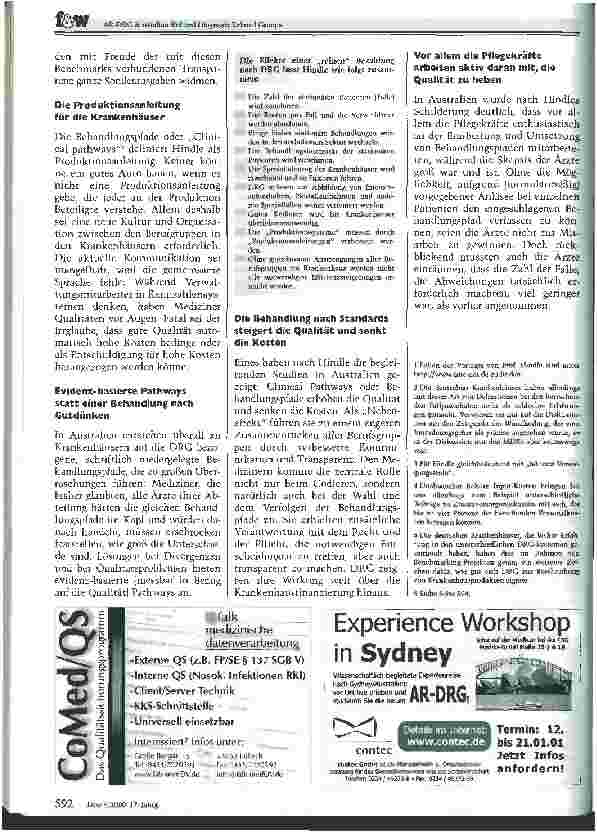 Vorschauseite 3: AR-DRG Australian Refined Diagnosis Related Groups Jede Leistung hat ihren festen Preis