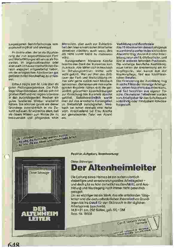 Vorschauseite 2: Fachausbildung zum Heimleiter