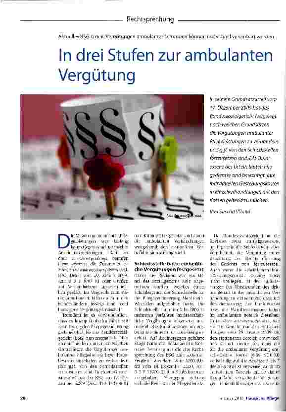 Vorschauseite 1: In drei Stufen zur ambulanten Vergütung