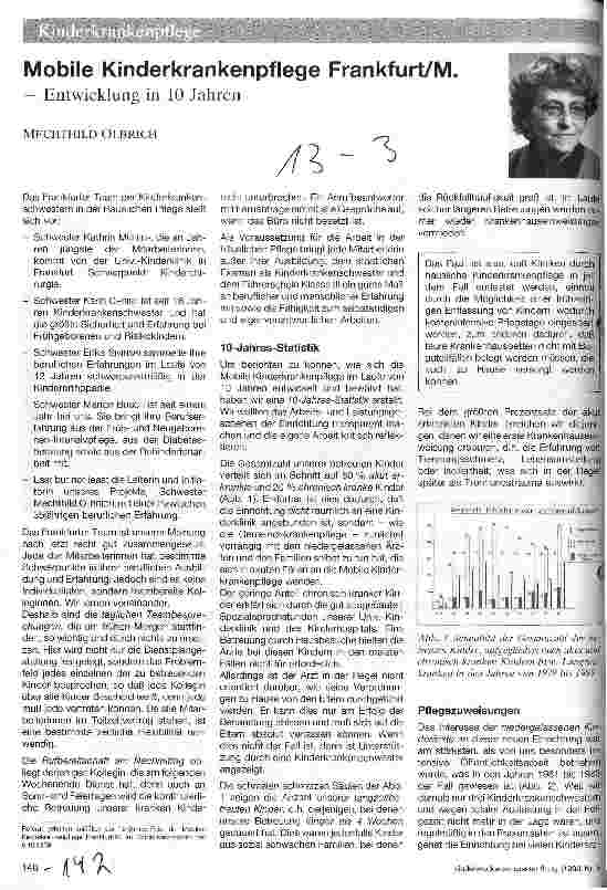 Vorschauseite 1: Mobile Kinderkrankenpflege Frankfurt/M. -Entwicklung in 10 Jahren