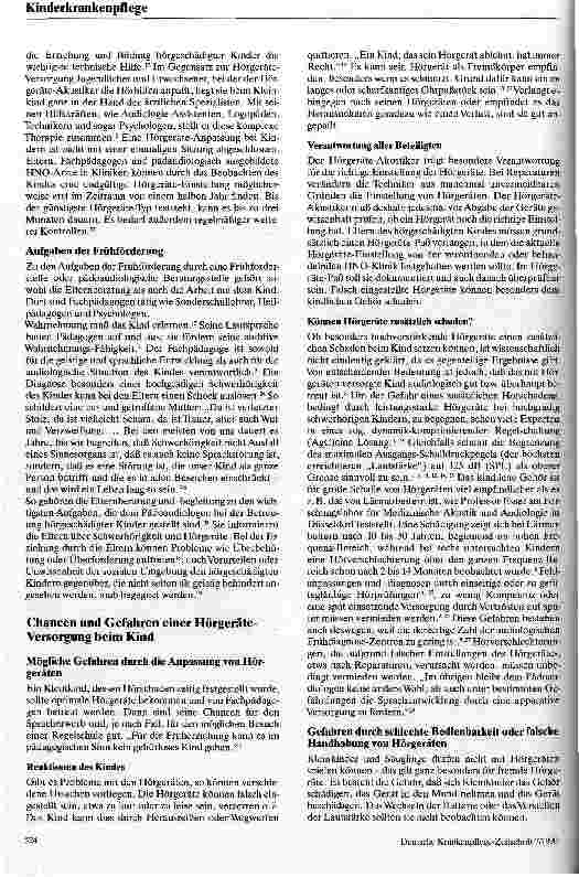 Vorschauseite 2: Höhrgeräte-Versorgung im Kindesalter