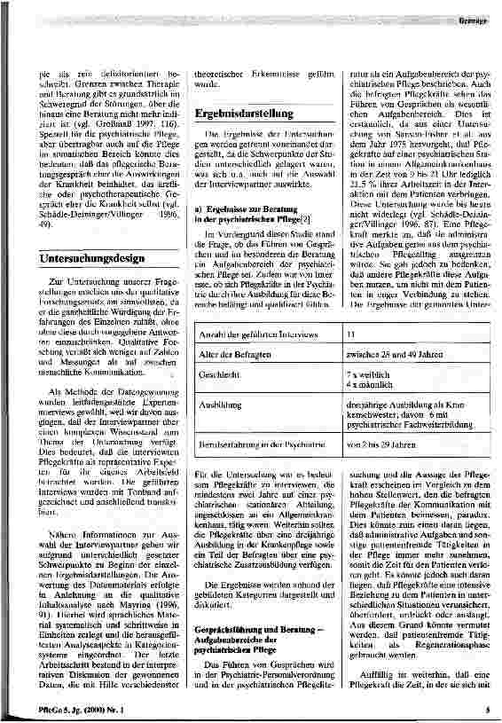 Vorschauseite 2: Beratung in der Pflege - als Aufgabe erkannt und professionell ausgeübt? Darstellung zweier qualitativer Studien aus stationären Bereichen der psychiatrischen und somatischen Kran…