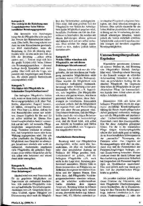 Vorschauseite 6: Beratung in der Pflege - als Aufgabe erkannt und professionell ausgeübt? Darstellung zweier qualitativer Studien aus stationären Bereichen der psychiatrischen und somatischen Kran…