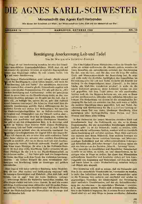 Vorschauseite 1: Bestätigung, Anerkennung, Lob und Tadel