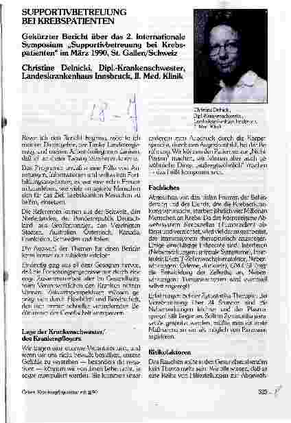 Vorschauseite 1: Supportivbetreuung bei Krebspatienten