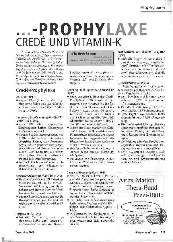 Vorschauseite 1: ...-PROPHYLAXECREDÉ UND VITAMIN-K