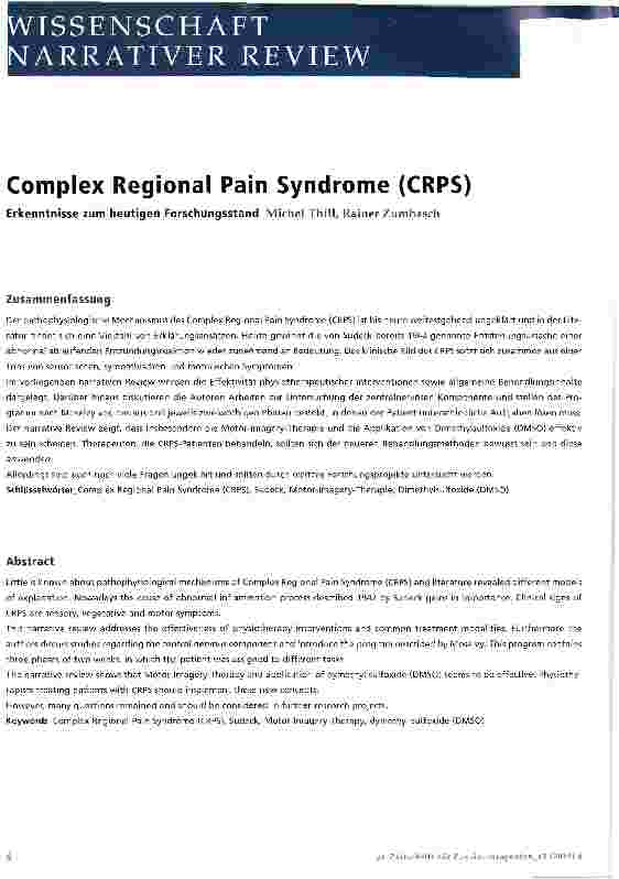 Vorschauseite 1: Complex Regional Pain Syndrome (CRPS)