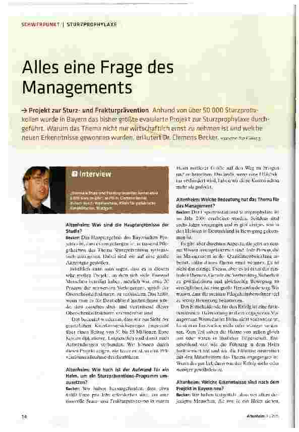 Vorschauseite 1: Alles eine Frage des Managements