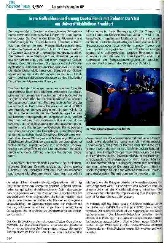 Vorschauseite 2: Operatinsroboter - Überblick und Perspektiven