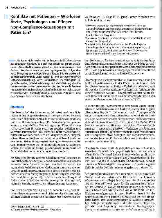 Vorschauseite 1: Konflikte mit Patienten - Wie lösen Ärzte, Psychologen und Pfleger Non-Compliance-Situationen mit Patienten?