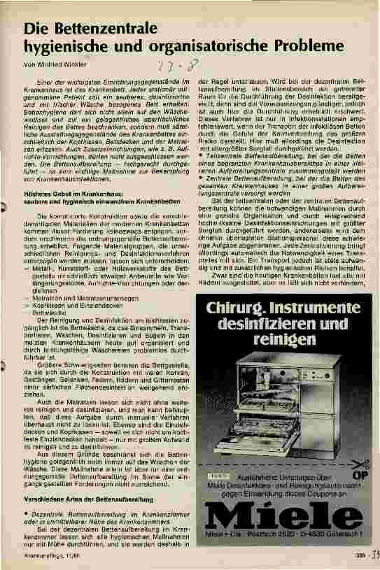 Vorschauseite 1: Die Bettenzentrale: hygienische und organisatorische Probleme