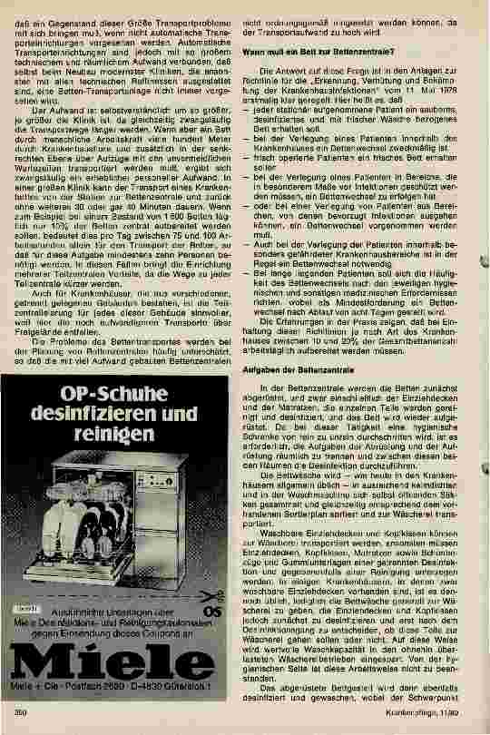 Vorschauseite 2: Die Bettenzentrale: hygienische und organisatorische Probleme