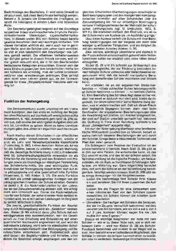 Vorschauseite 2: Beurteilung des Schülerverhaltens in Form von Noten