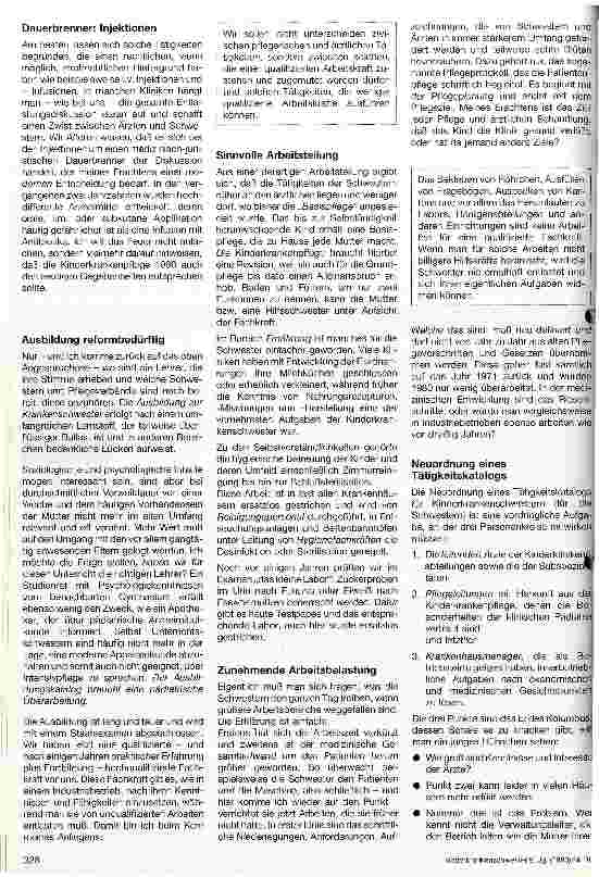 Vorschauseite 2: Thema: Kinderkrankenpflege Ein Brief an die Chefärzte von Kinderkliniken und -abteilungen