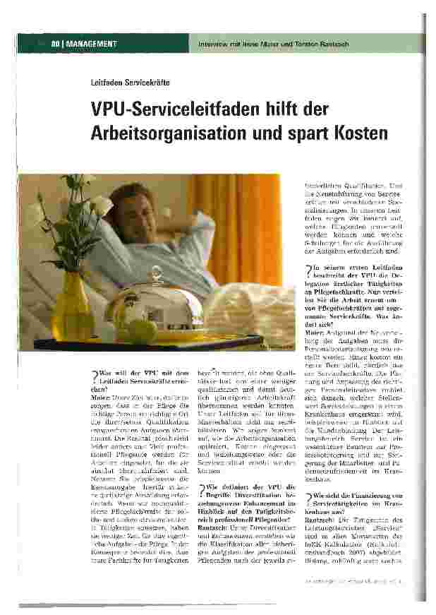 Vorschauseite 1: VPU-Serviceleitfaden hilft der Arbeitsorganisation und spart Kosten