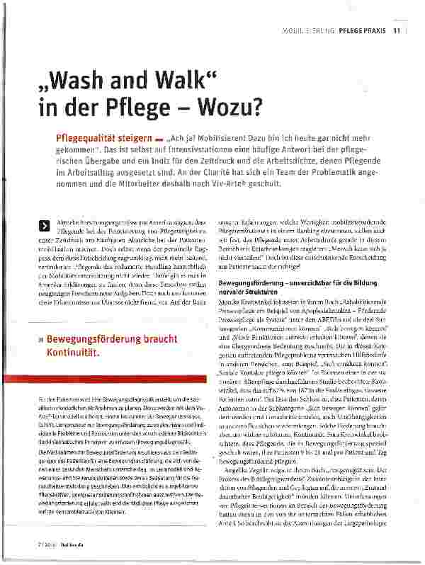 Vorschauseite 2: „Wash and Walk in der Pflege - Wozu?