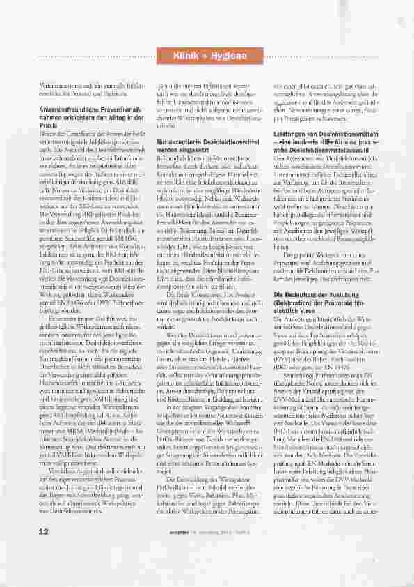 Vorschauseite 2: Desinfektionsmaßnahmen gezielt steuern