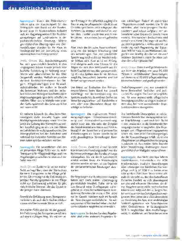 Vorschauseite 3: „Wir brauchen dringend auch die Quereinsteiger in der Pflege, um den zukünftigen Bedarf an qualifizierten Fachkräften in der Altenpflege decken zu können