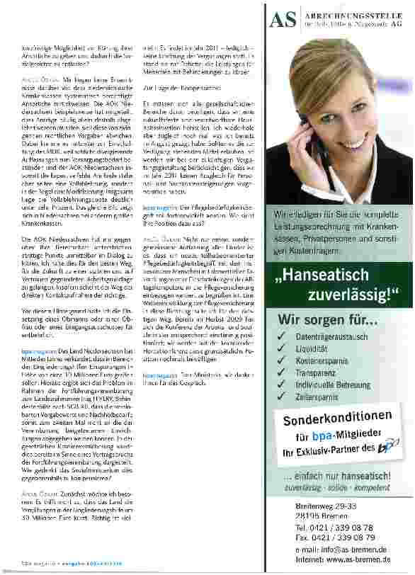 Vorschauseite 4: „Wir brauchen dringend auch die Quereinsteiger in der Pflege, um den zukünftigen Bedarf an qualifizierten Fachkräften in der Altenpflege decken zu können