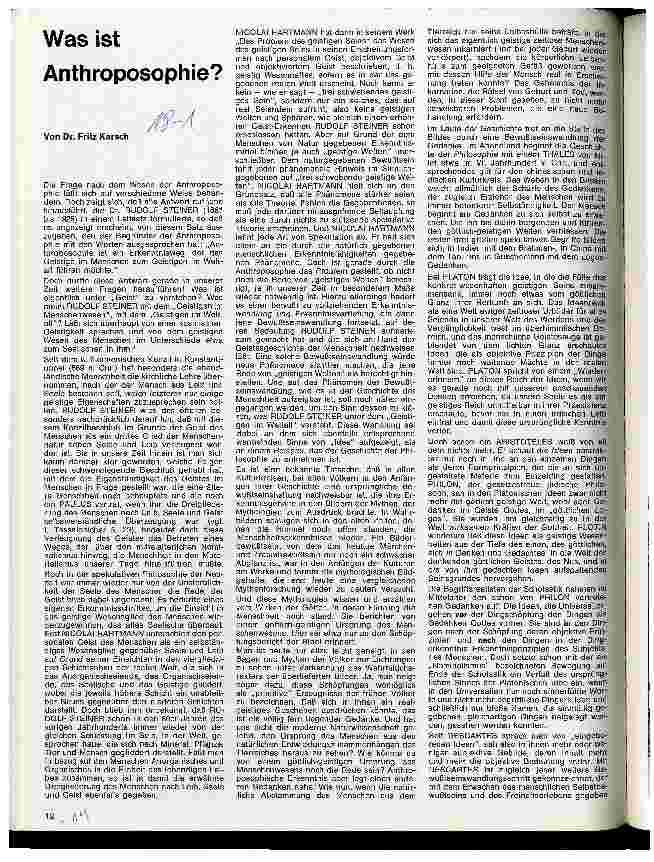 Vorschauseite 1: Was ist Anthroposophie