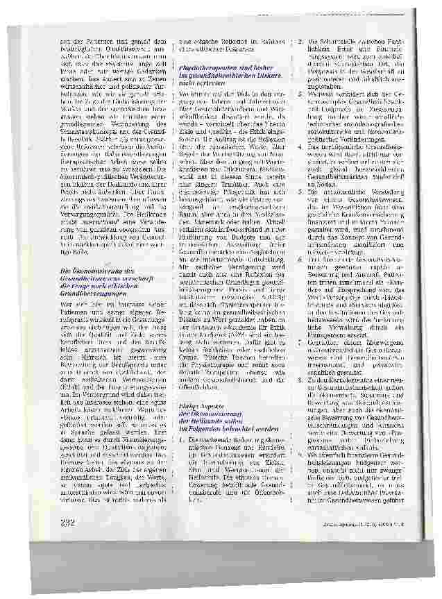 Vorschauseite 2: Ethos - Qualität - KostenBobath-Therapeuten im Spannungsfeld zwischen Gesundheitsökonomie, fachlicher Qualität, ethischer Haltung und gesellschaftlichen Werten
