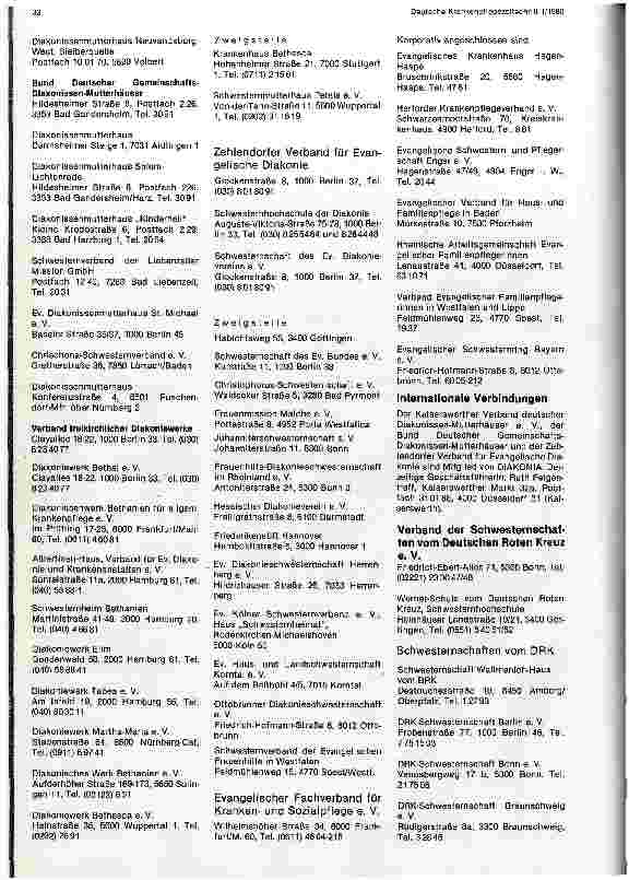 Vorschauseite 4: Anschriften der Berufsorganisationen für Kranken und Kinderkrankenpflege ihre nationalen und internationalen Verbindungen