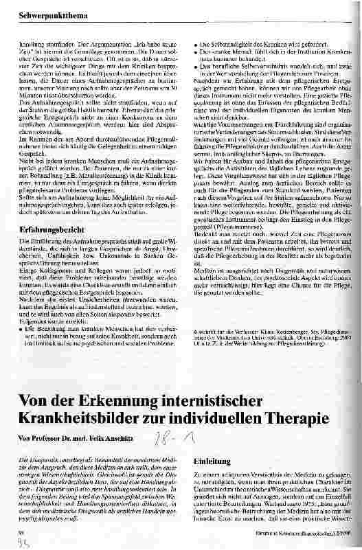 Vorschauseite 2: Das pflegerische Erstgespräch Ein Instrument zur Erstellung der Pflegediagnose