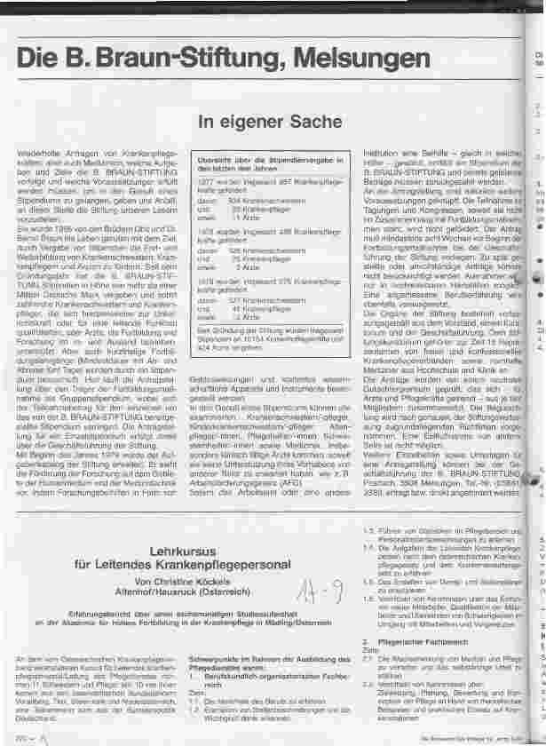 Vorschauseite 1: Lehrkursus für Leitendes Krankenpflegepersonal Erfahrungsbericht über einen Studienaufenthalt
