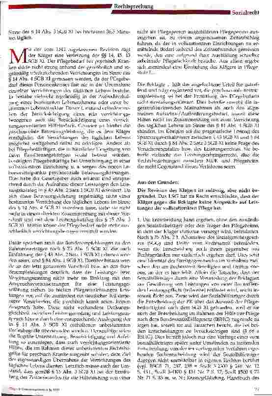 Vorschauseite 2: Heimversorgung: Die Pflegestufe bestimmt nicht die Pflegeklasse