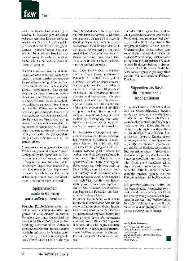Vorschauseite 3: Exportschlager Gesundheit