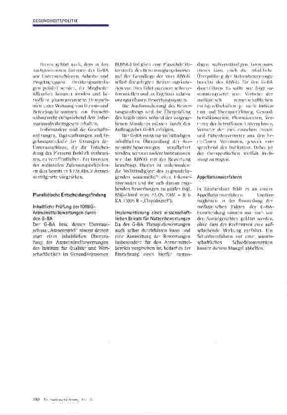 Vorschauseite 3: Transparente und gesellschaftlich legitimierte Wertentscheidungen! Vorschläge des BPI für eine neue Struktur des Gemeinsamen Bundesausschusses