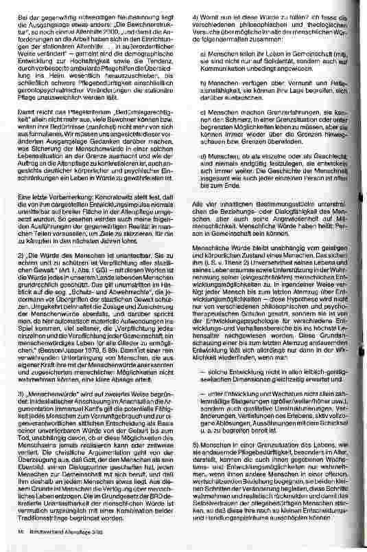 Vorschauseite 2: Ist eine menschenwürdige Altenpflege noch möglich? Eckwerte für eine personengerechte Altenpflege