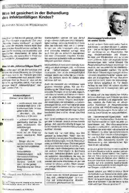 Vorschauseite 1: Was ist gesichert in der Behandlung des infektanfälligen Kindes?