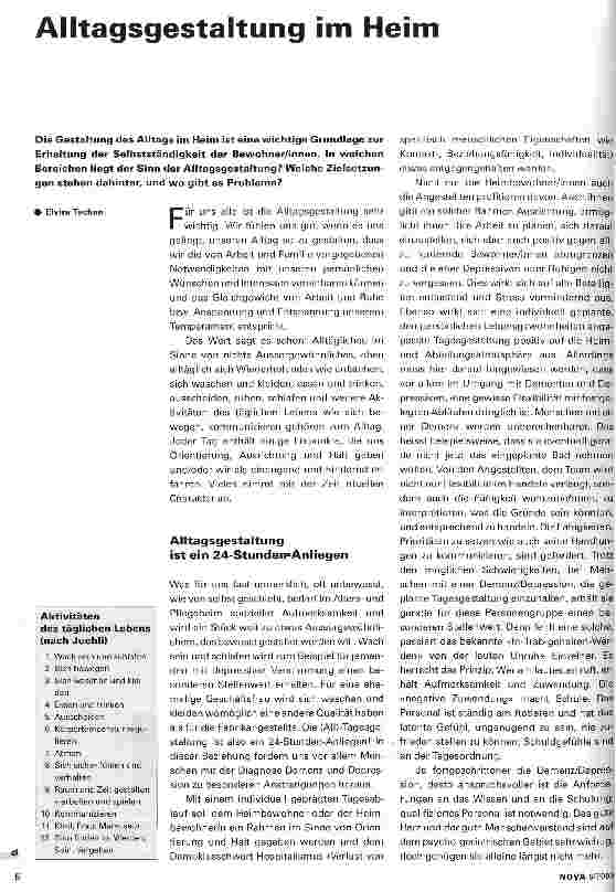 Vorschauseite 1: Alltagsgestaltung im Heim