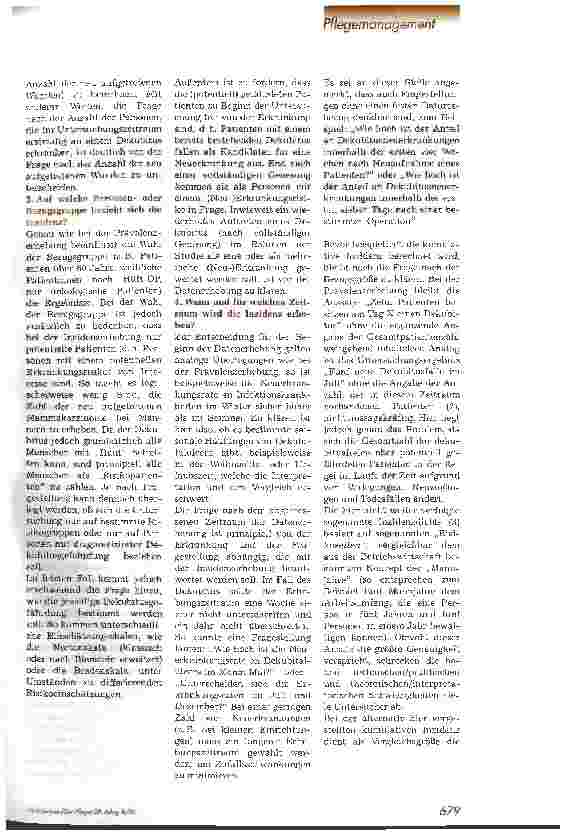 Vorschauseite 2: Pflegequalität am Beispiel der Dekubitusversorgung - 2. Teil: Erhebung der Dekubitusinzidenz -