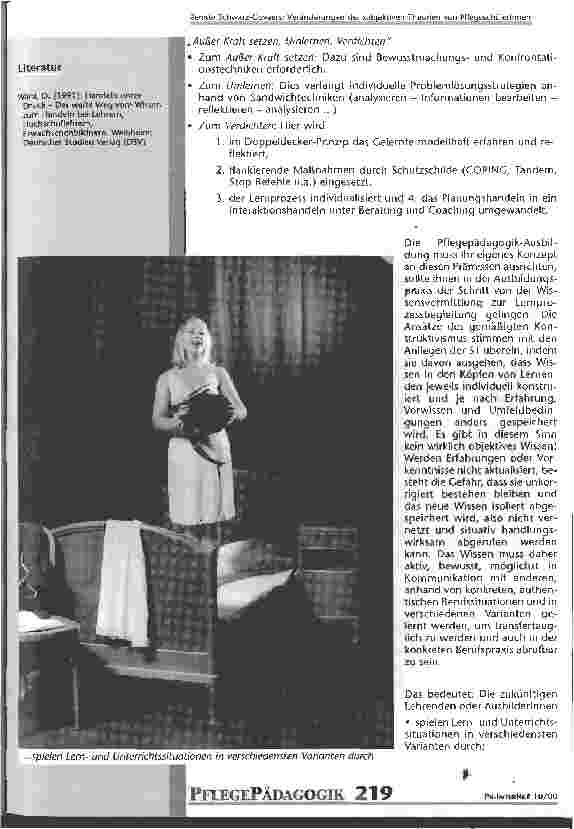 Vorschauseite 3: Veränderungen der subjektiven Theorien von PflegeschülerInnen im praktischen Hendeln während der Ausbildung