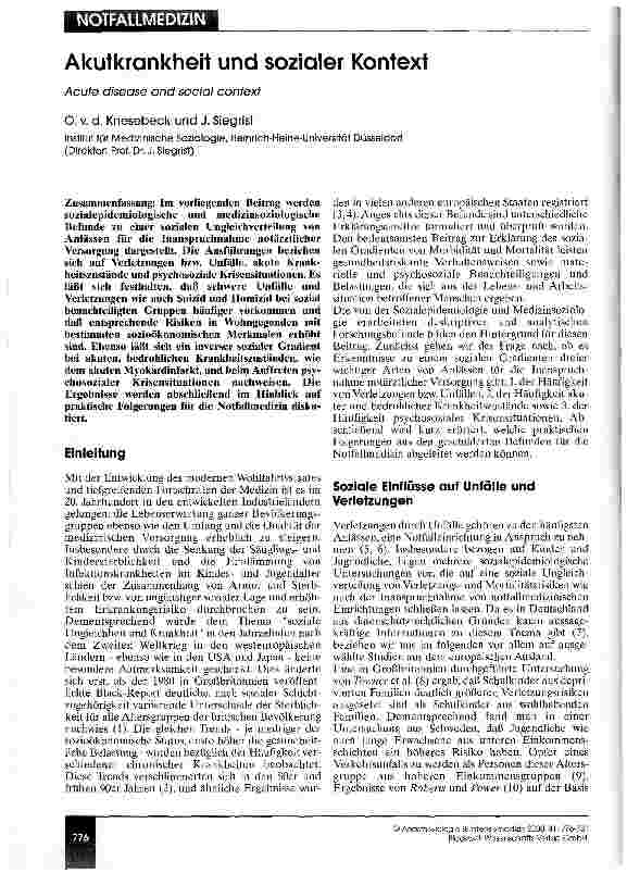 Vorschauseite 1: Akutkrankheit und sozialer Kontext