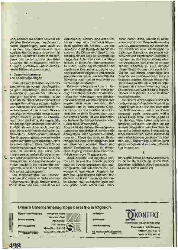 Vorschauseite 4: Soziale Kontakte von Heimbewohnern