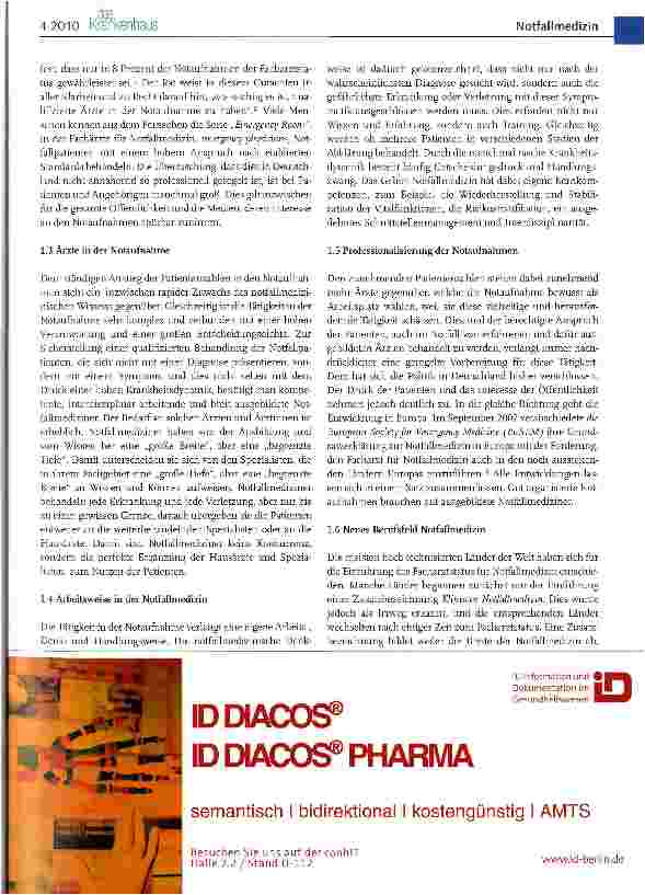 Vorschauseite 2: Veränderung in der Versorgung von Notfallpatienten in den Notaufnahmen deutscher Krankenhäuser -ein Paradigmenwechsel?