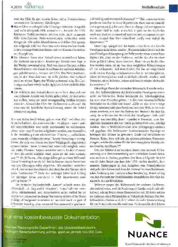 Vorschauseite 6: Veränderung in der Versorgung von Notfallpatienten in den Notaufnahmen deutscher Krankenhäuser -ein Paradigmenwechsel?