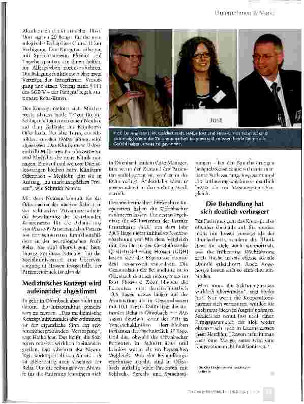 Vorschauseite 2: Gute Nachbarschaft zwischen Klinik und Reha