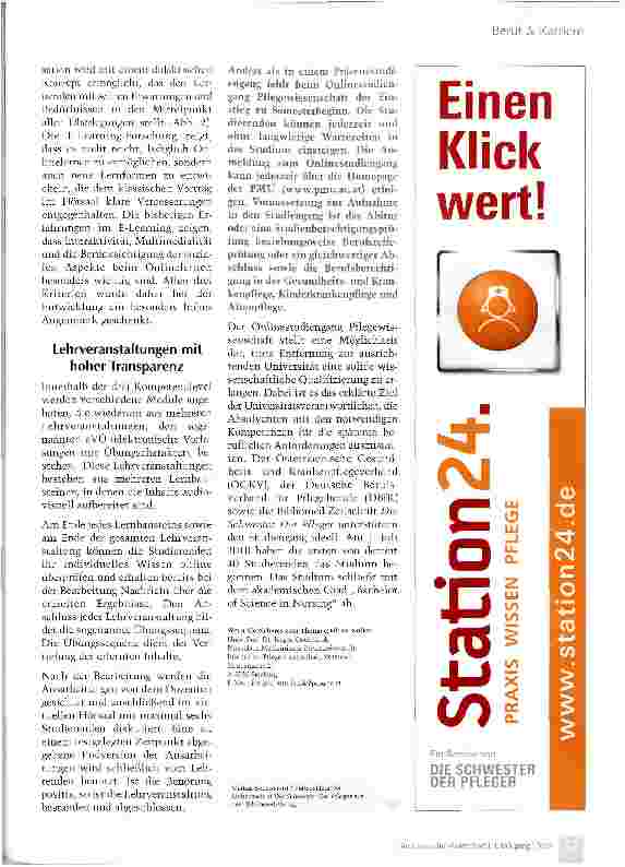 Vorschauseite 3: Pflegewissenschaft online studieren: Ein neuer Weg